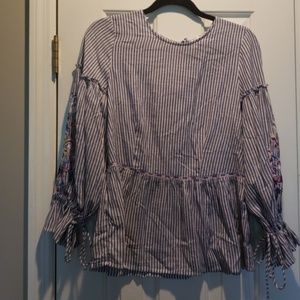 Blue and white striped shirt